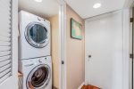 Full-size washer and dryer located in the laundry closet near the bedrooms is super convenient.
